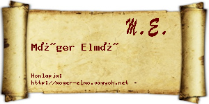 Móger Elmó névjegykártya
